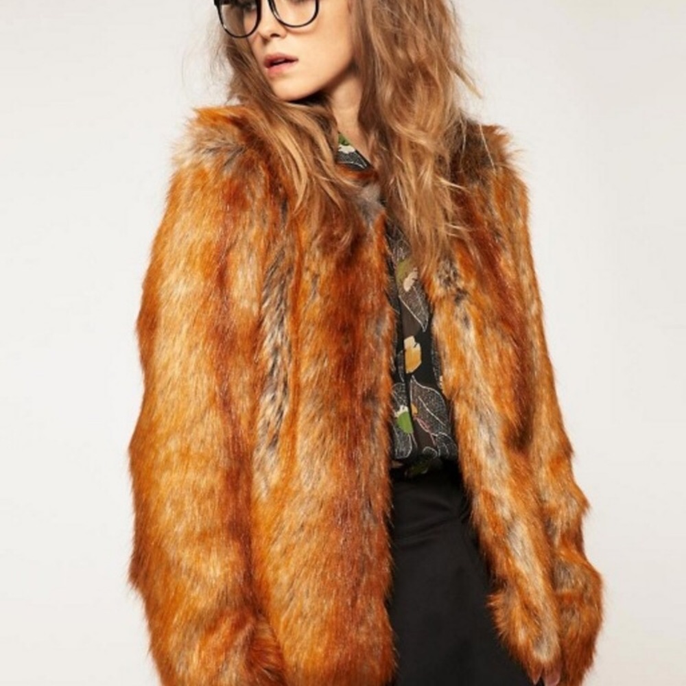 ASOS faux fox fur coat